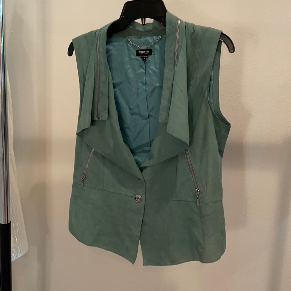 Sage Green Suede Vest/Top